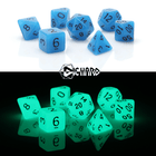 Gamers Guild AZ Die Hard Die Hard Dice - Glow-in-the-Dark Blue 7-Piece RPG Set Discontinue