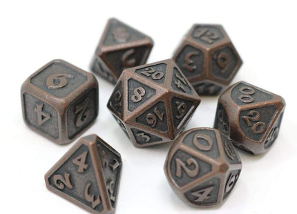 Gamers Guild AZ Die Hard Die Hard Metal Dice - 7-piece Set - Mythica Dark Copper Die Hard