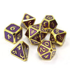 Gamers Guild AZ Die Hard Die Hard Metal Dice - 7-piece Set - Mythica Gold Amethyst Die Hard