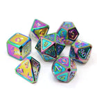 Gamers Guild AZ Die Hard Die Hard Metal Dice - 7 piece Set - Mythica Scorched Rainbow Die Hard