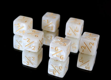 Gamers Guild AZ Die Hard Negative 6pc Counter Set - Pearl for MTG Die Hard