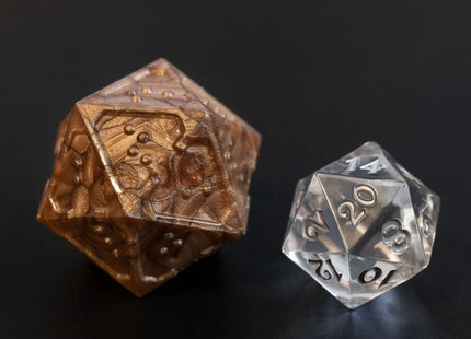 Gamers Guild AZ Die Hard RPG Dice Set - DOTS Braille Acrylic - Molten Bronze (7 Dice Set) Die Hard