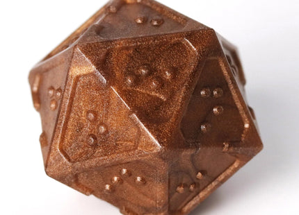 Gamers Guild AZ Die Hard RPG Dice Set - DOTS Braille Acrylic - Molten Bronze (7 Dice Set) Die Hard