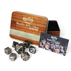 Gamers Guild AZ Die Hard RPG Dice Set - DOTS Braille Hollow Metal - Silver Ingot (7 Dice Set) Die Hard