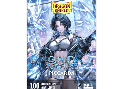 Gamers Guild AZ Dragon Shield Dragon Shield Sleeves: Grand Archive Standard Matte Dual Art - Piccarda, Night Rider 100ct (Pre-Order) Discontinue