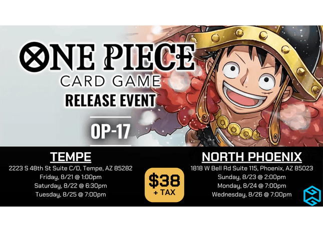 Gamers Guild AZ Event Tickets NPHX - 8/23 @ 2pm - One Piece OP-17 Release Event Gamers Guild AZ