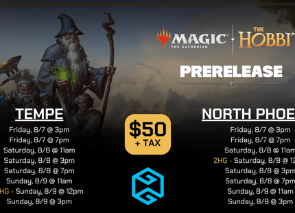 Gamers Guild AZ Event Tickets NPHX - 8/8 @ 12PM - MTG The Hobbit 2 Headed Giant Prerelease Gamers Guild AZ