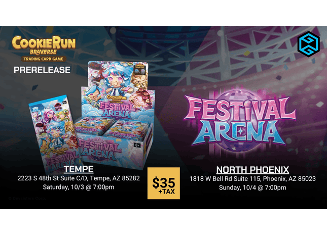 Gamers Guild AZ Event Tickets Tempe - 10/3 @ 7pm - CookieRun Braverse TCG Set 6 Festival Arena Prerelease Gamers Guild AZ