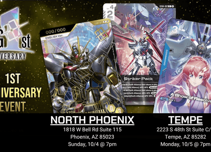Gamers Guild AZ Event Tickets Tempe - 10/5 @ 7pm - GUNDAM CARD GAME 1st Anniversary Event Gamers Guild AZ