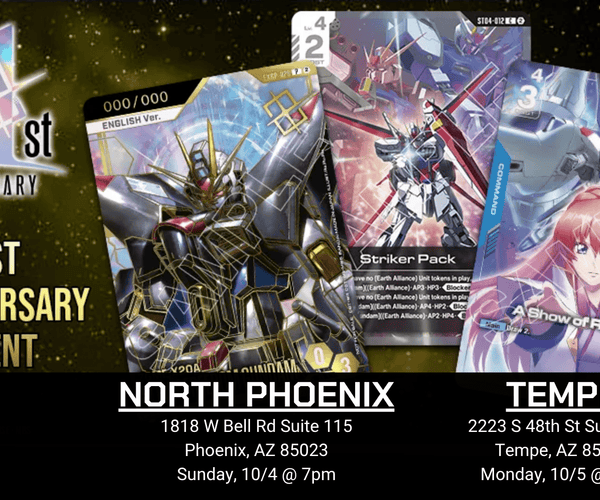 Tempe - 10/5 @ 7pm - GUNDAM CARD GAME 1st Anniversary Event
