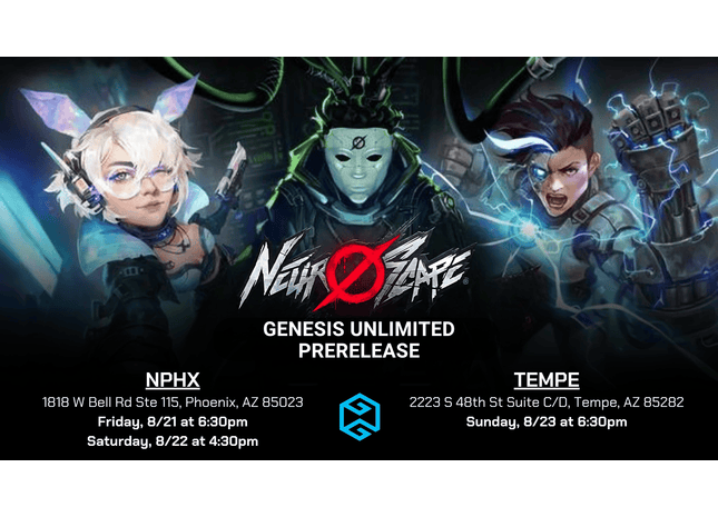 Gamers Guild AZ Event Tickets Tempe - 8/23 @ 6:30pm - Neuroscape TCG Genesis Unlimited Prerelease Gamers Guild AZ