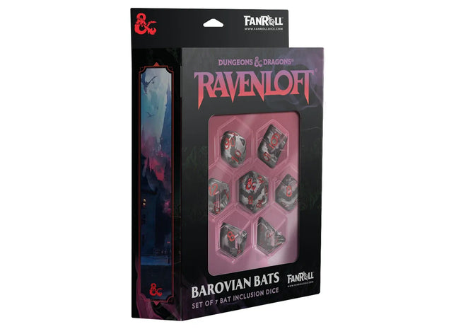 Gamers Guild AZ Fanroll D&D: Mists of Ravenloft D20 - Barovian Bats Inclusion 7-Dice Set (Pre-Order) ACD Distribution