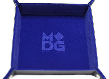Gamers Guild AZ Fanroll Fanroll: 10"x10" Blue Velvet Folding Dice Tray with Leather Backing ACD Distribution