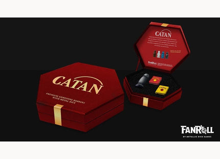 Gamers Guild AZ Fanroll Fanroll: Catan Premium Robber and Metal Dice Set: Cat's Eye Hematite (Pre-Order) GTS
