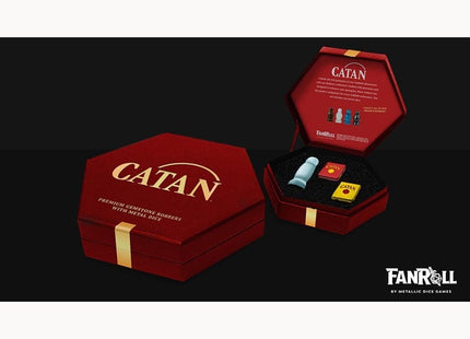 Gamers Guild AZ Fanroll Fanroll: Catan Premium Robber and Metal Dice Set: Cat's Eye Opalite (Pre-Order) GTS