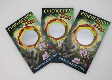 Gamers Guild AZ Foam Brain Games Emergency D20 Scratch Off Card Foam Brain Games