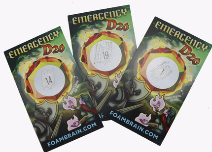 Gamers Guild AZ Foam Brain Games Emergency D20 Scratch Off Card Foam Brain Games