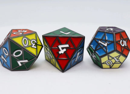 Gamers Guild AZ Foam Brain Games Puzzle Cube: Midnight Metal - Metal 8 piece Dice Set Foam Brain Games
