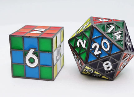 Gamers Guild AZ Foam Brain Games Puzzle Cube: Midnight Metal - Metal 8 piece Dice Set Foam Brain Games