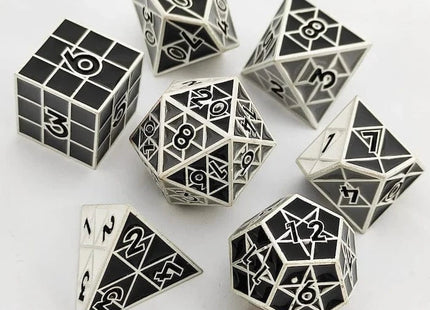 Gamers Guild AZ Foam Brain Games Puzzle Cube: Shades of Gray - Metal 8 piece Dice Set Foam Brain Games