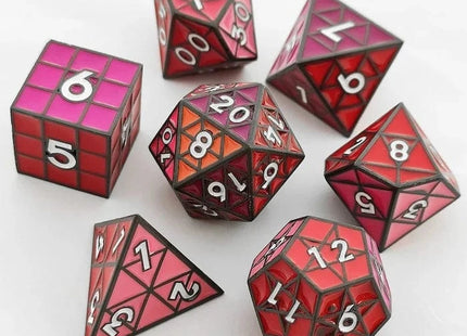Gamers Guild AZ Foam Brain Games Puzzle Cube: Shades of Red - Metal 8 piece Dice Set Foam Brain Games