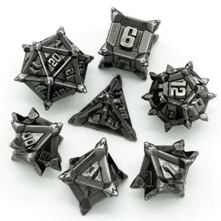 Gamers Guild AZ Foam Brain Games Warrior's Flail: Silver - Metal RPG Dice Set (Pre-Order) Foam Brain Games
