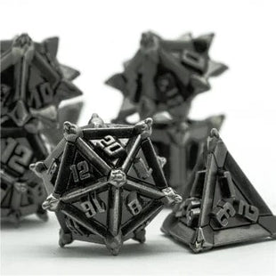 Gamers Guild AZ Foam Brain Games Warrior's Flail: Silver - Metal RPG Dice Set (Pre-Order) Foam Brain Games