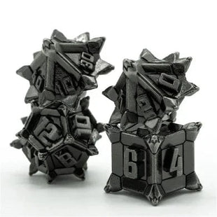 Gamers Guild AZ Foam Brain Games Warrior's Flail: Silver - Metal RPG Dice Set (Pre-Order) Foam Brain Games