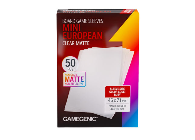 Gamers Guild AZ Gamegenic Gamegenic: Board Game Sleeves - Mini European Clear Matte Asmodee