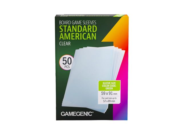 Gamers Guild AZ Gamegenic Gamegenic: Board Game Sleeves - Standard American Clear Asmodee