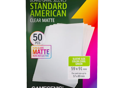 Gamers Guild AZ Gamegenic Gamegenic: Board Game Sleeves - Standard American Clear Matte Asmodee