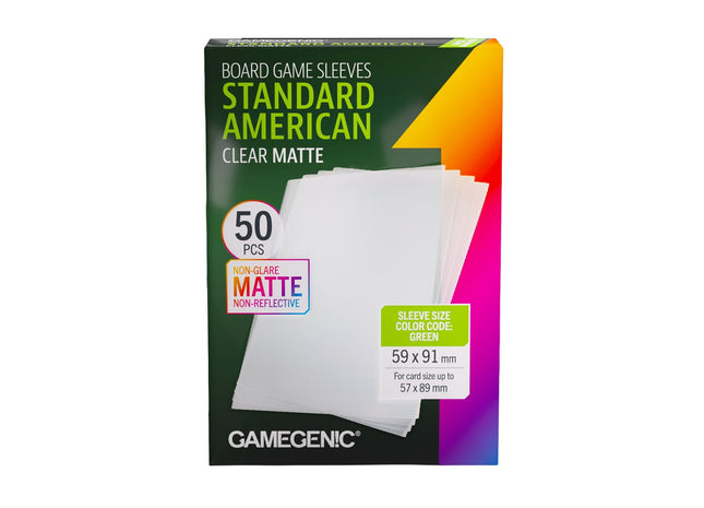 Gamers Guild AZ Gamegenic Gamegenic: Board Game Sleeves - Standard American Clear Matte Asmodee