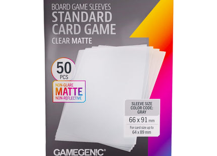 Gamers Guild AZ Gamegenic Gamegenic: Board Game Sleeves - Standard Card Game Clear Matte Asmodee