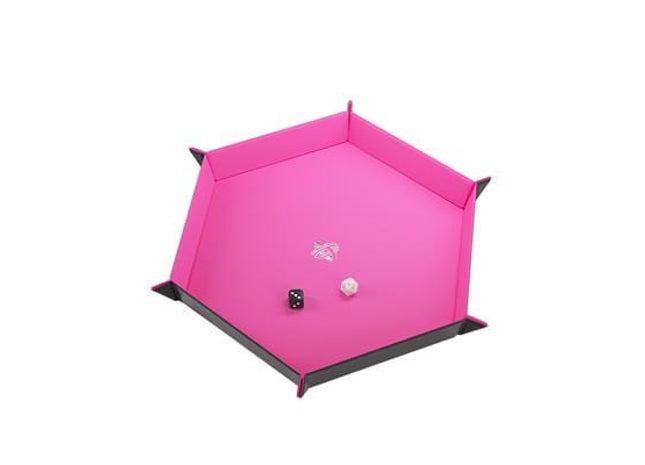 Gamers Guild AZ Gamegenic Gamegenic: Magnetic Dice Tray Hexagonal Black/Pink (Pre-Order) Asmodee