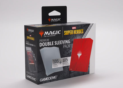 Gamers Guild AZ Gamegenic Gamegenic: Premium Double Sleeving Pack 100 - Magic the Gathering | Marvel Super Heroes - Comic Burst Red (Pre-Order) Asmodee