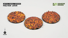 Gamers Guild AZ GamersGrass GamersGrass: Battle Ready Toppers - Molten Lava - Round 50mm (x3) GamersGrass