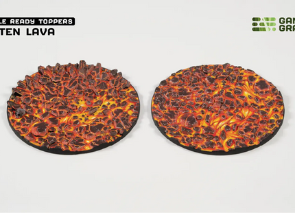 Gamers Guild AZ GamersGrass GamersGrass: Battle Ready Toppers - Molten Lava - Round 60mm (x2) GamersGrass