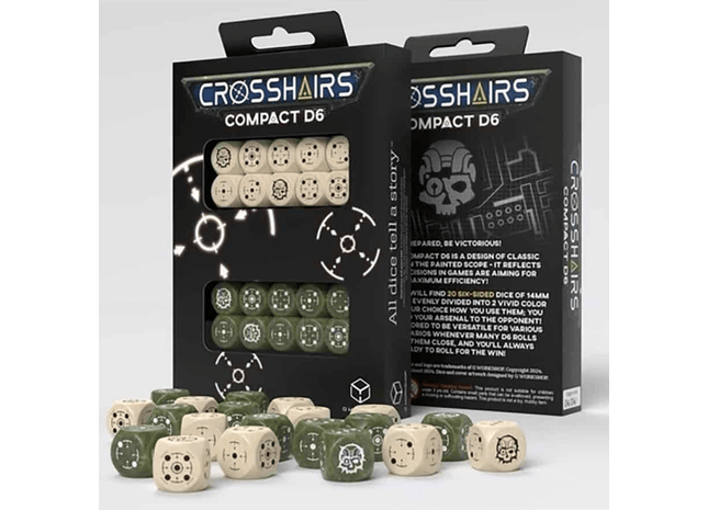 Gamers Guild AZ Gaming Accessories Crosshairs Compact D6 Dice: Beige And Olive (Pre-Order) GTS