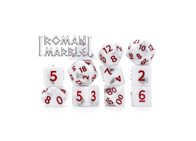Gamers Guild AZ Gate Keeper Games Gate Keeper Games 11 Die Set: Alea Simplex Dice - Roman Marble Gate Keeper Games