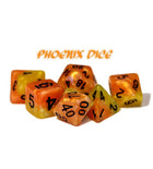 Gamers Guild AZ Gate Keeper Games GKG544-7d - Gate Keeper Games 7 Die Set: Phoenix Halfsies Dice Gate Keeper Games