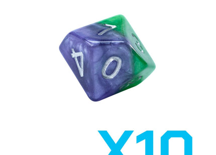 Gamers Guild AZ Gate Keeper Games GKG552-10d10 - Gate Keeper Games Set of 10 D10: Joker Halfsies Dice Gate Keeper Games
