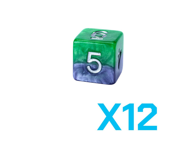 Gamers Guild AZ Gate Keeper Games GKG552-12d6 - Gate Keeper Games Set of 12 D6: Joker Halfsies Dice Gate Keeper Games