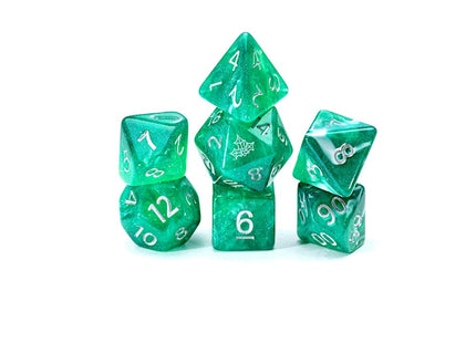 Gamers Guild AZ Gate Keeper Games GKGAE227-7d - Gate Keeper Games 7 Die Set: Hollyday Pine Christmas Aether Dice Gate Keeper Games