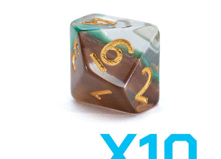 Gamers Guild AZ Gate Keeper Games GKGE0260-10d10 - Gate Keeper Games Set of 10 D10: Treant Dice Eclipse Dice Gate Keeper Games