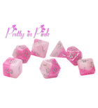 Gamers Guild AZ Gate Keeper Games GKGH11-7d - Gate Keeper Games 7 Die Set: Pretty in Pink Halfsies Dice Gate Keeper Games