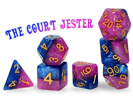 Gamers Guild AZ Gate Keeper Games GKGH13-7d - Gate Keeper Games 7 Die Set: The Court Jester Halfsies Dice Gate Keeper Games