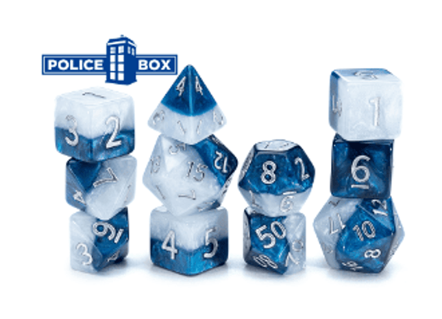 Gamers Guild AZ Gate Keeper Games GKGH37-11d - Gate Keeper Games 11 Die Set: Police Box Halfsies Dice Gate Keeper Games