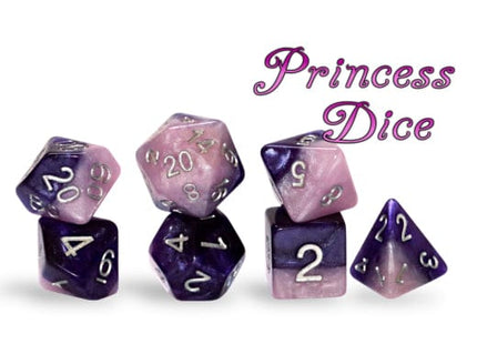 Gamers Guild AZ Gate Keeper Games GKGH51-7d - Gate Keeper Games 7 Die Set: Princess Dice Halfsies Dice Gate Keeper Games