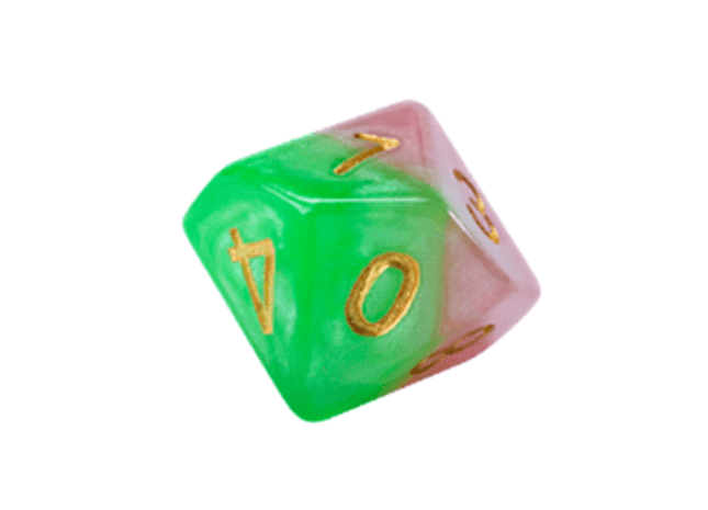 Gamers Guild AZ Gate Keeper Games GKGH512-10d10 - Gate Keeper Games Set of 10 D10: Rose Halfsies Dice Gate Keeper Games