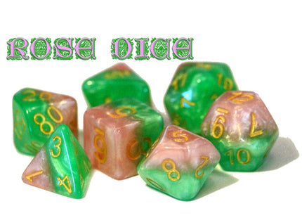 Gamers Guild AZ Gate Keeper Games GKGH512-7d - Gate Keeper Games 7 Die Set: Rose Halfsies Dice Gate Keeper Games